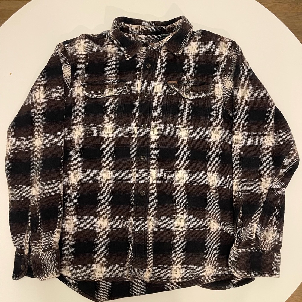 Orvis Black and White Plaid Shirt (L)